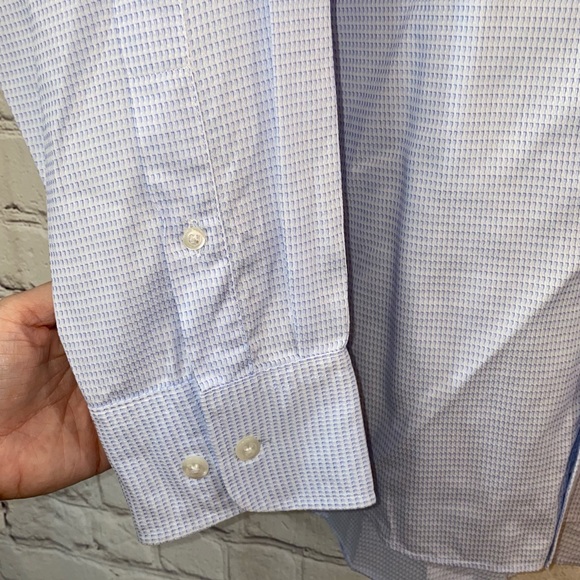Steven Azzolina Classic Patterned Blue Button Down Dress Shirt - Picture 3 of 8